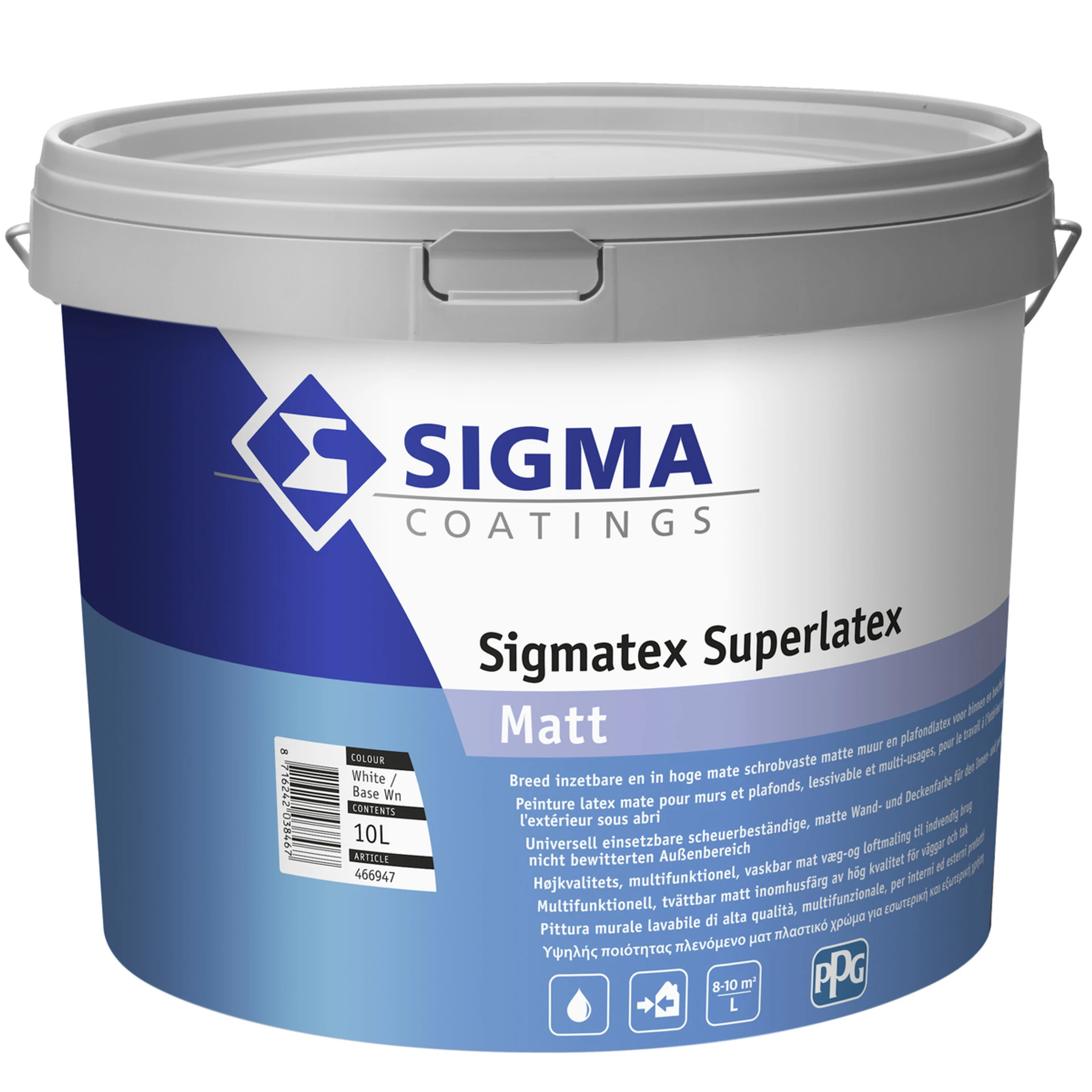 Sigmatex Superlatex MATT Kleur Ral 9016 10ltr                                                       